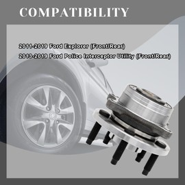 Vurkcy Front/Rear Wheel Bearing Hubs Assembly Compatible with 2011-2019 Ford Explorer, 2013-2019 Ford Police Interceptor Utility, 5 Lugs w/ABS, Replaces 512460, 1PCS