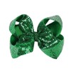 AMYDECOR 8 Inch Green Sparkly Glitter Sequin Hair Bows for