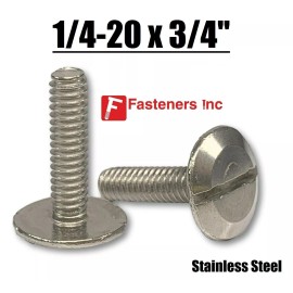 Albany County Fasteners 1/4"-20 x 3/4" Stainless Steel Slotted Hurricane Sidewalk Bolts - Select QTY - 10