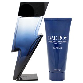 Carolina Herrera Bad Boy Cobalt Electrique Set for Men - 2 Pc Gift Set 3.4oz EDP Spray, 3.4oz Shower Gel