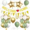 Welcome Home Decoration, Welcome Home Garland, Balloons Green Gold Confetti,