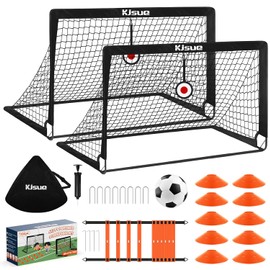 Kids Pop Up Soccer Goal Set with Training Equipment, Portable Backyard Soccer Nets for Youth Practice, Drills, Park Play and Team Skills
