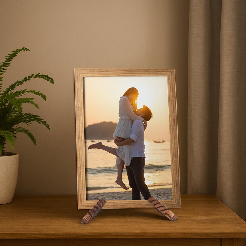 XKDOUS 2 Pack Plate Stand for Display, 6.5 Inch Wood
