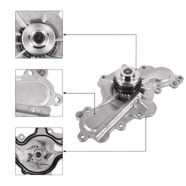 AULINK AW6348 Water Pump (W/Double-Row Sprocket;Engine 3.5L 3.7L) For 2011-2019 Ford Edge Fusion Flex Explorer Taurus,2011-2019 Lincoln MKS MKZ MKT MKX,MAZDA 6 CX9