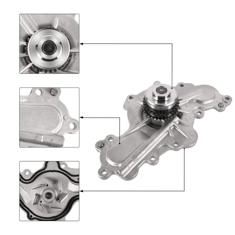 AULINK AW6348 Water Pump (W/Double-Row Sprocket;Engine 3.5L 3.7L) For 2011-2019