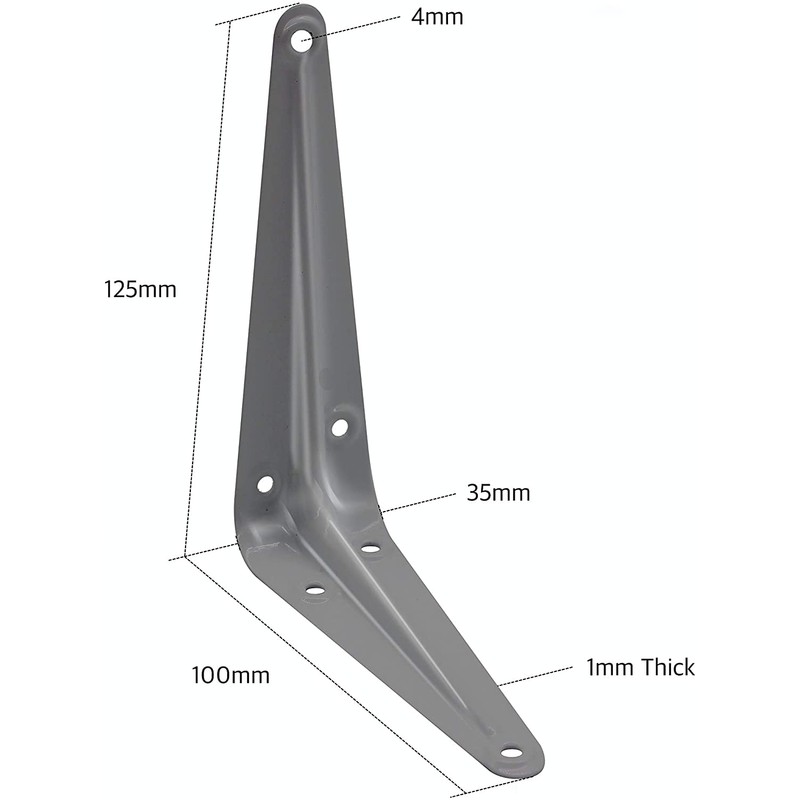 TERF® London Shelf Bracket Grey 125mm X 100mm (5 X