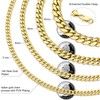 KRKC&CO Men’s Chain Necklace, 14K Gold Plated Stainless Steel Cuban