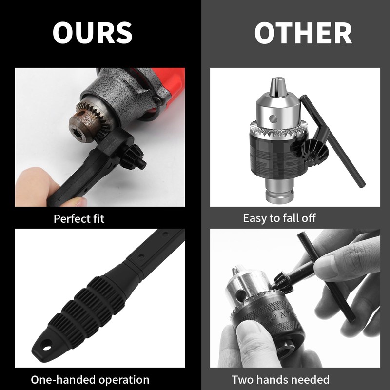2 in 1 Drill Chuck Ratchet Wrench, 2 Sets Drill