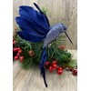 BWG Midnight Blue Hummingbird Clip On Birds Christmas Tree Decorations