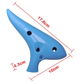 rayzm Plastic 12-Hole Alto C Ocarina, Solid Starter Ocarina Wind Instrument for Children & Adults