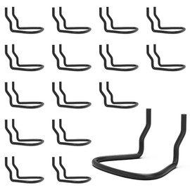 HUHOLE Pegboard Plier Holders, Black Stainless Steel Double Loop Pegboard Hooks 16Pcs, Peg Board Tool Holders for Garages, Shops, Hanging Plier, Wrenches, Fit for 1/4", 3/16", 1/8" Pegboard (Black)