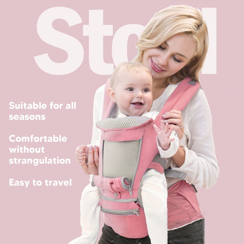 Baby Carrier with Hip Seat Ergonomic Breathable Comfortable Multifunctional Baby