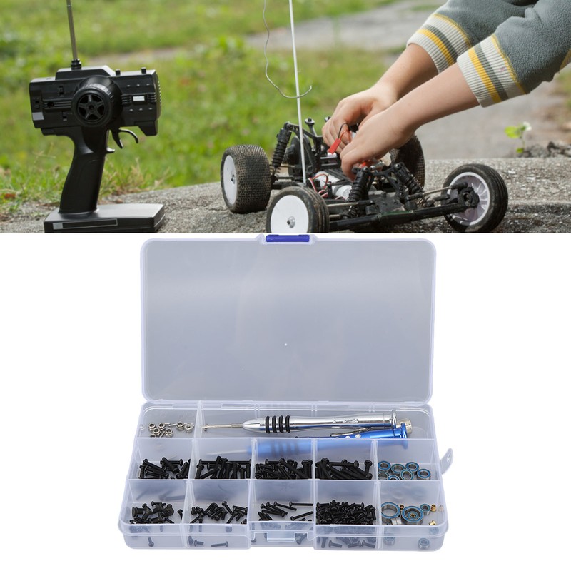 205 Pieces RC Repair Tools Round Flat Head Screws Bearings