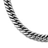 COOLSTEELANDBEYOND Steel Silver Black Curb Chain Necklace, Miami Cuban Chain