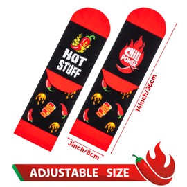 A AIFAMY Christmas Socks for Women Men Novelty Socks for Christmas Gag Gift White Elephant Gift Exchange (US, Alpha, One Size, Regular, Regular, Red-HotStuff)