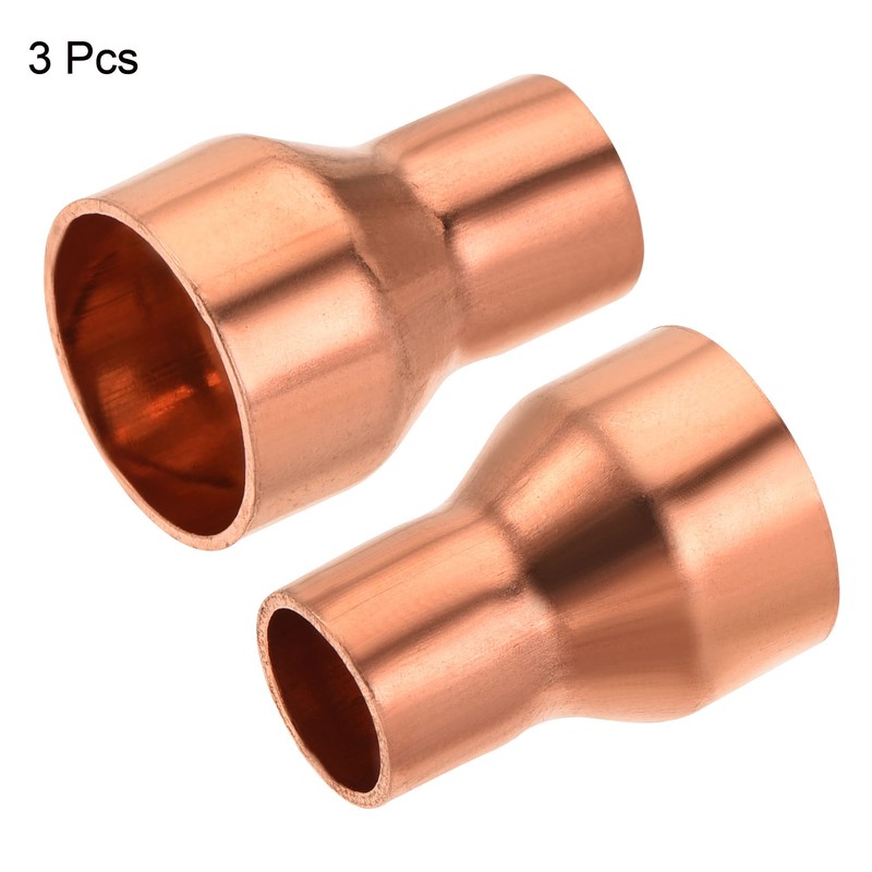 sourcing map Copper Reducing Sleeve Fitting with Welding End for