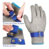 Cuero Guantes De Carnicero De Acero Inoxidable, Nivel 5 Anticortes
