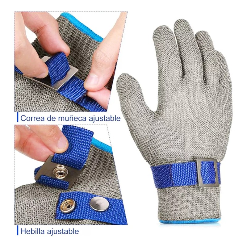 Cuero Guantes De Carnicero De Acero Inoxidable, Nivel 5 Anticortes