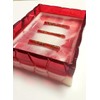 AlenkaD. Clear Resin Soap Dish, Red Hand Designed Bathroom Accessory,