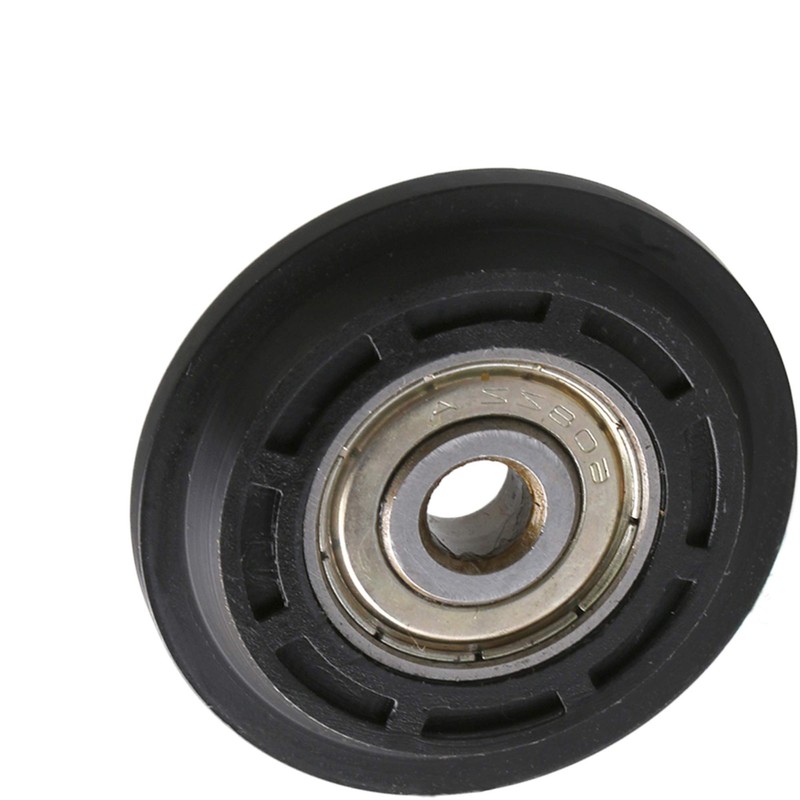 CNBTR 40x8x6mm Black Steel Plastic Coated Ball Bearing Pulley Wheel