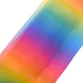 Berolle 1 Yards Rainbow Organza Voile Dress Fabric Silk Organza Fabric for Fabric Decoration Fancy Dress Photoshoot