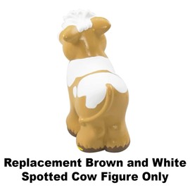 Replacement Brown and White Spotted Cow Figure for Fisher-Price Little People Around The Farm Mega Set - CBG45