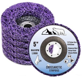 Crossarctic 125 mm CSD Disc, Pack of 5 Purple Cleaning Discs Sanding Discs, Nylon Flex Discs Removal of Paints Rust for Angle Grinders