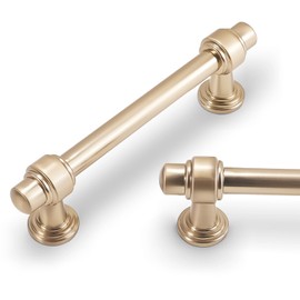 POVEFONK 10 Pack 3-3/4 inch(96mm) Champagne Bronze Kitchen Cabinet Handles Cabinet Pulls Gold Drawer Pulls Kitchen Cabinet Hardware Kitchen Handles Drawer Pulls Dresser Handles