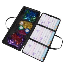 Dokon storage bag for wrapping paper, waterproof, heavy duty, tear-resistant, 600D Oxford fabric, Christmas wrapping paper, wrapping paper storage organiser, bag - black