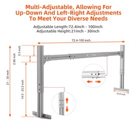 Ladder Rack for Trailer, 800LB Aluminium Trailer Ladder Rack Fit for Open and Enclosed Trailers,for 6.0'-8.2' Wide Trailers (Silvery)