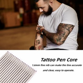 Pluma de tatuaje temporal, 20 recargas de marcadores de piel de tatuaje, accesorios suplementarios para plumas de tatuaje, recargas de tatuaje profesionales(púrpura)