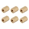 sourcing map Brass Pipe Fitting Connector Straight Hex Nipple Coupler