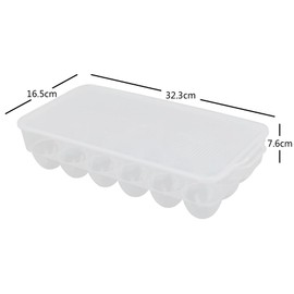 Neadas Clear Plastic 18 Egg Holder with Lid, Egg Tray Container for Fridge, 2 Packs