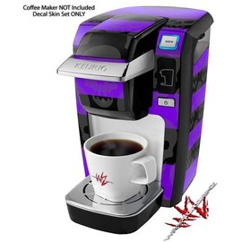 WraptorSkinz Decal Style Vinyl Skin compatible for Keurig K10 / K15 Mini Plus Coffee Makers Skull Stripes Purple (COFFEE MAKER NOT INCLUDED)