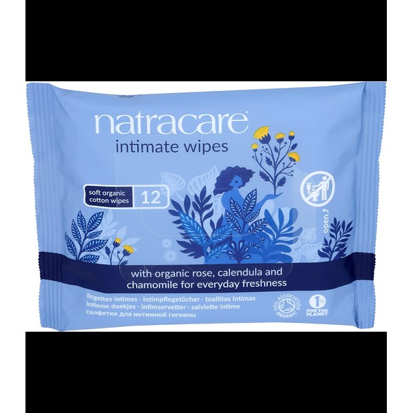 Natracare Organic Cotton Intimate Wipes 12 ct