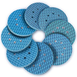 STEBRUAM 125mm Sanding Discs Pads, 64Pcs Diamond Shape Sand Paper 5 Inch Zirconia Hook and Loop Sanding Pads 60/80/120/150/180/240/320/400 Grits Sand Paper for Random Disc Sanders & Orbital Sander