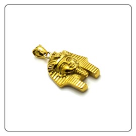 Fusamk Punk Rock Titanium Steel Pharaoh Pendant Necklace,22" Link Chain