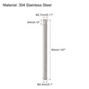 sourcing map Pack of 5 Knurled Head Flat Bevelled End