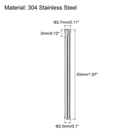 sourcing map Pack of 5 Knurled Head Flat Bevelled End Dowel Pin 2.5 x 50 mm 304 Stainless Steel Wood Bunk Bed Shelves Support Shelves Elements Fixing