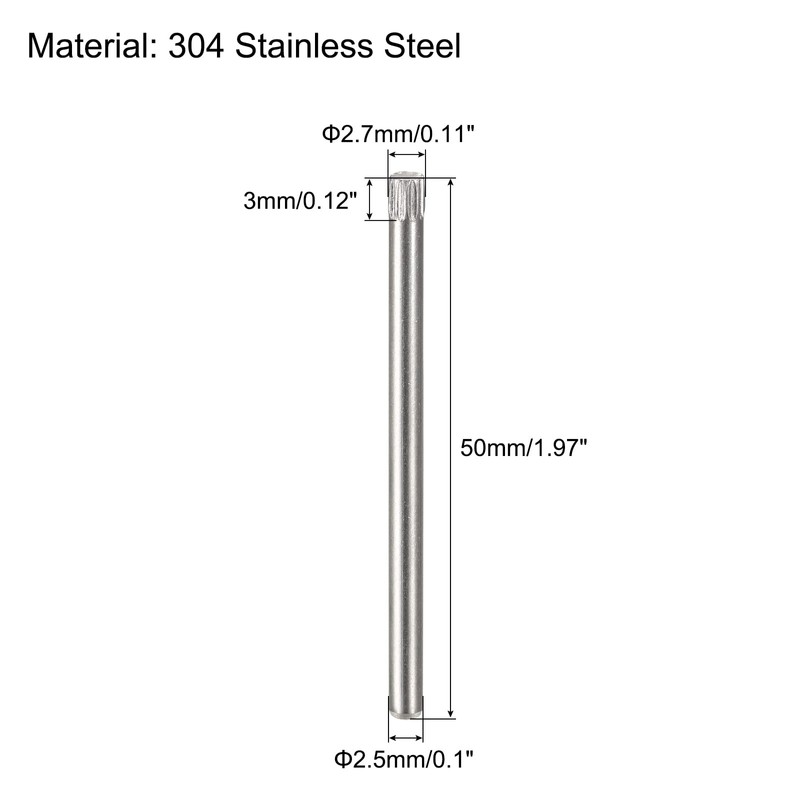 sourcing map Pack of 5 Knurled Head Flat Bevelled End