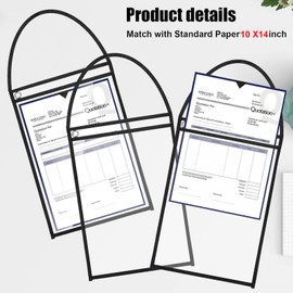 Oaygat 10PCS A4 Dry Erasable Pockets Reusable Dry Erase Pockets Folders 10*14 Inch Write And Wipe Drawing Board Hanging Dry Brush Bag File Pocket Paper Holders Sheet Protector Clear Dry Erase Sleeves