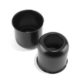 DewFlew 2Pcs 4.25" Push Through Wheel Center Caps Stainless Trailer Open Ended Hub Cap for Truck SUV RV Boat Wheel Rim (Fit 4.25" Bore 4.33" H Matt Black)