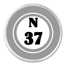 N 37 N37 Bingo Ball - 3" Sew/Iron On Patch Game Hobby Number Board Lucky