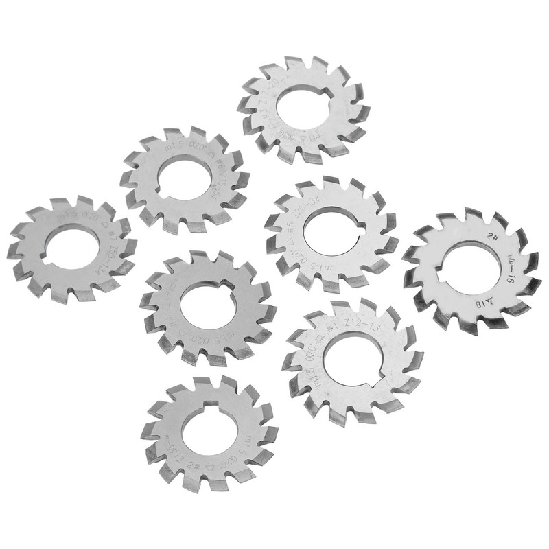 8Pcs Gear Cutter High Speed Steel Cutting Tool Industrial Supplies