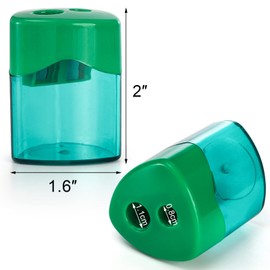 Fasmov 24 Pack Pencil Sharpener Manual Double Hole Oval Shaped Pencil Sharpener Hand Held Pencil Sharpener for Kids