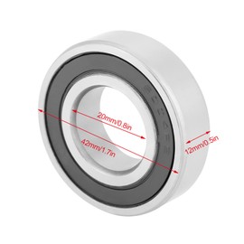 Pack of 10 ball bearings, 6004 2RS 20 x 42 x 12 mm deep groove ball bearings, double shielded ball bearings, rubber sealed, bearing steel, high-speed ball bearings