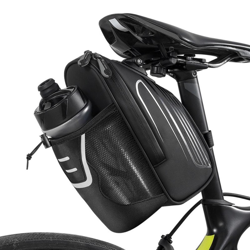 Bike Seat Bag Waterproof Reflective Saddle Bag with Water Bottle