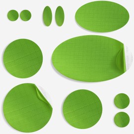 aZengear Down Jacket Repair Patches | Pre-Cut, Self-Adhesive, Soft, Waterproof, Tear-Resistant Rip-Stop Nylon Fabric to Fix Holes in Clothing, Sleeping Bags, Ski Pants (11 Pieces) (Neon Green)