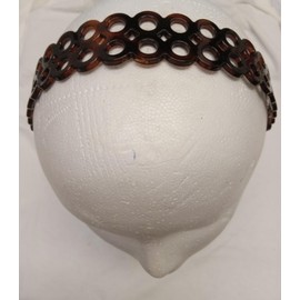 CARAVAN Exotic Tortoise Shell Wide Headband, Made in France Double Rondelle 1.25"