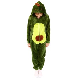 COSUSKET Kids Snug Fit Flannel Avocado Costume Animal Onesie Pajamas for Boys and Girls